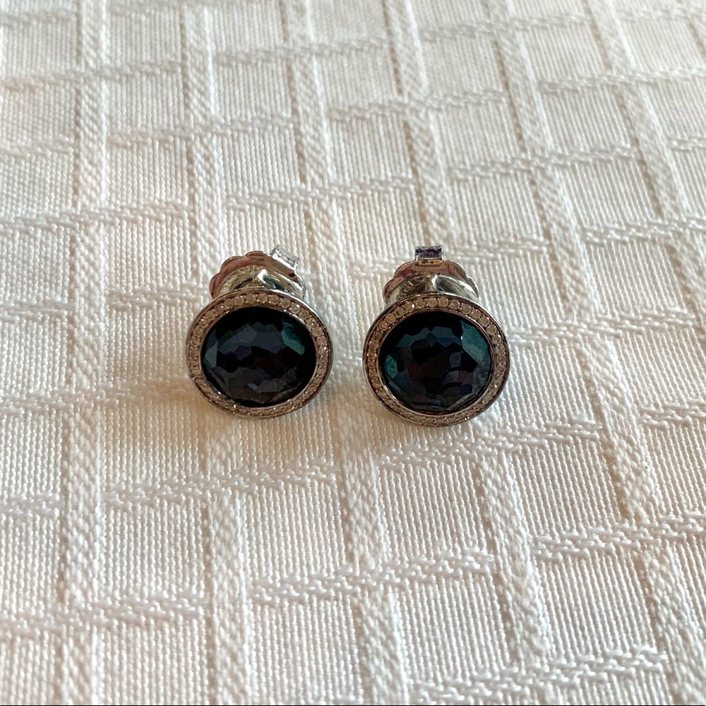 Ippolita Sterling
Silver Stud Earrings with Hematite and Diamonds